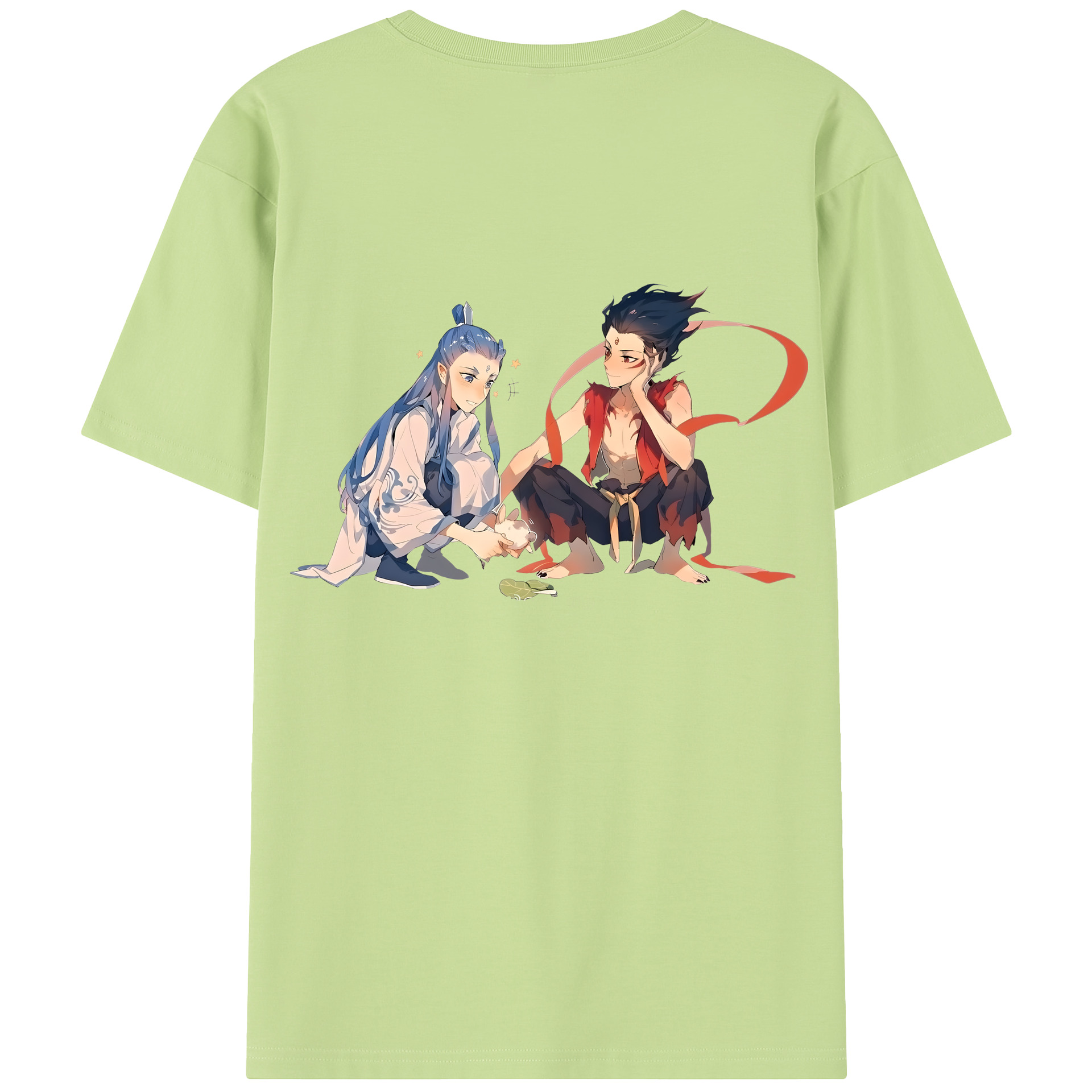 （画像用） Ne Zha 2 ナタ 魔童の大暴れ 綿100％半袖Tシャツ（背面プリント）